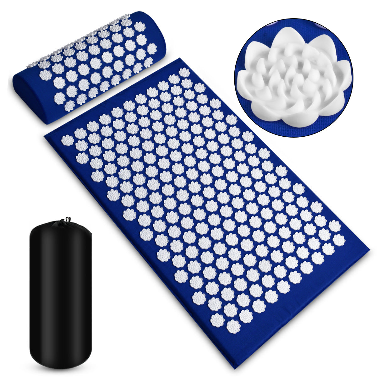 Acupuncture Yoga Mat Pillow Set with Carry Bag