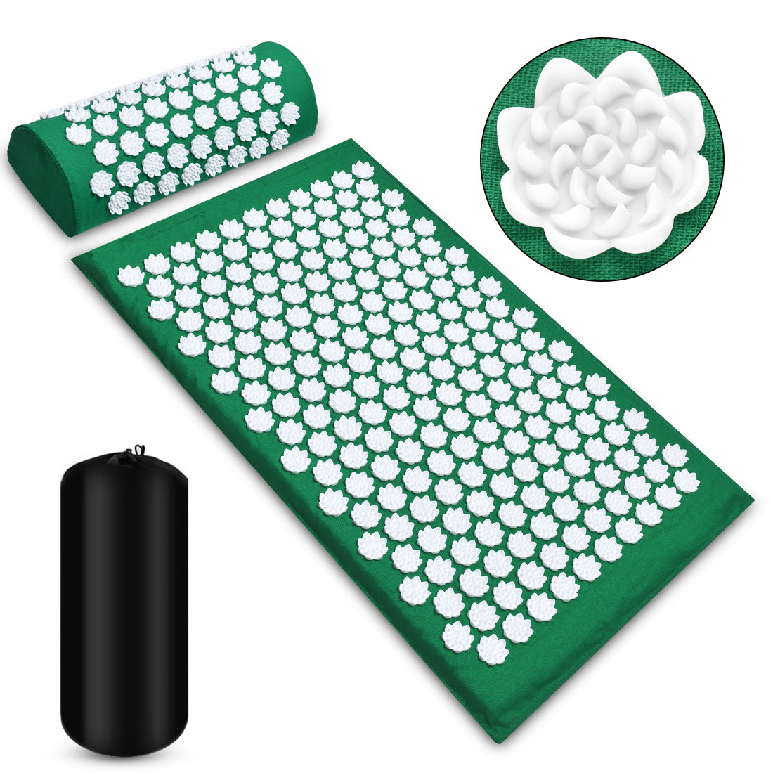 Acupuncture Yoga Mat Pillow Set with Carry Bag