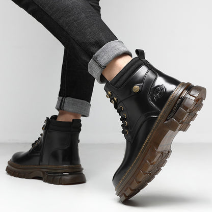 Fleece-Lined Warm Cotton British Style Platform Boots Winter