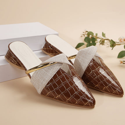 Women’s Fashion Pointed-Toe Low-Heel Outdoor Slippers