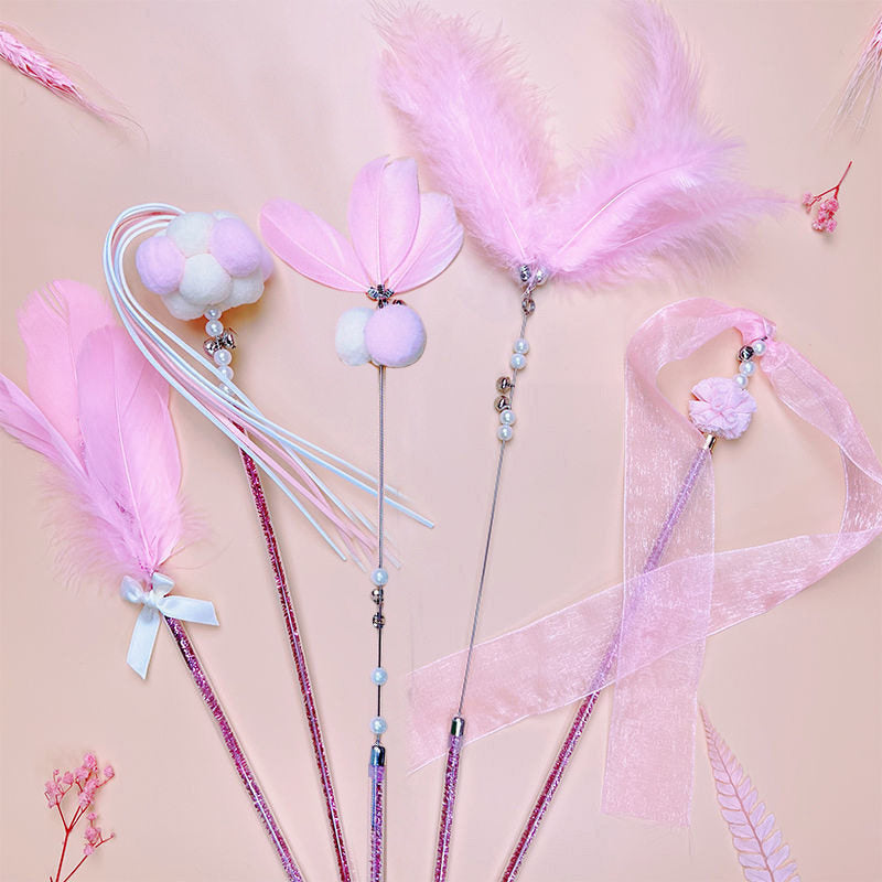 Feather Bell Cat Wand Toys for Hunting and Fun Exercise