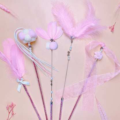 Feather Bell Cat Wand Toys for Hunting and Fun Exercise