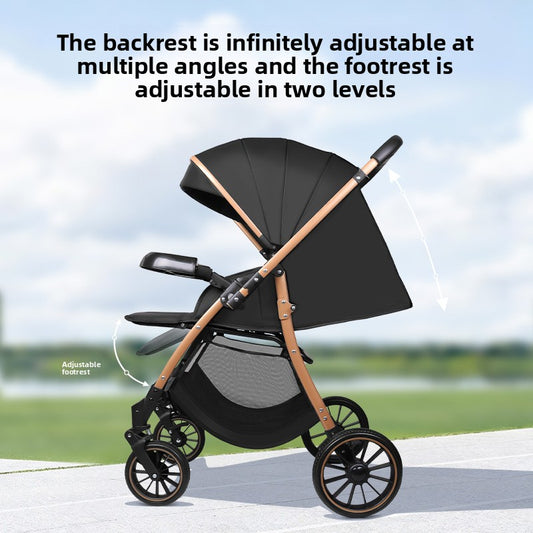 Reversible Four-Wheel Baby Stroller for Smooth Family Walks