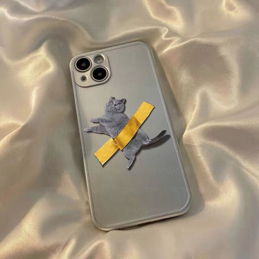 Adhesive cat-shaped iPhone case