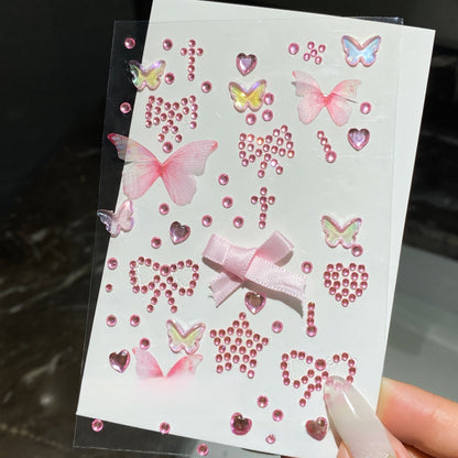 Adhesive Face Stickers with Butterfly and Bow Design