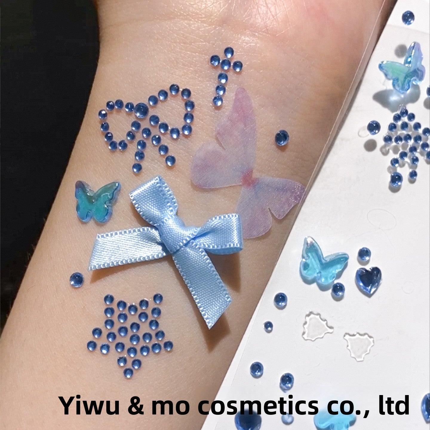 Adhesive Face Stickers with Butterfly and Bow Design