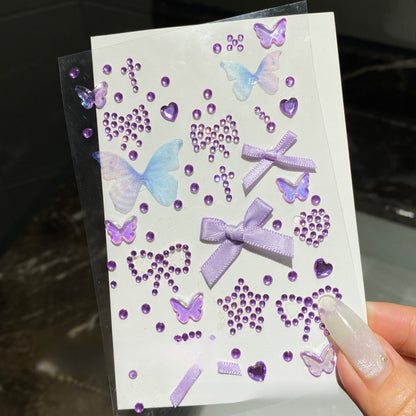 Adhesive Face Stickers with Butterfly and Bow Design