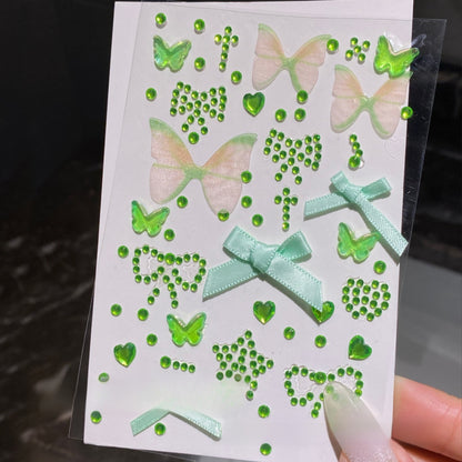 Adhesive Face Stickers with Butterfly and Bow Design