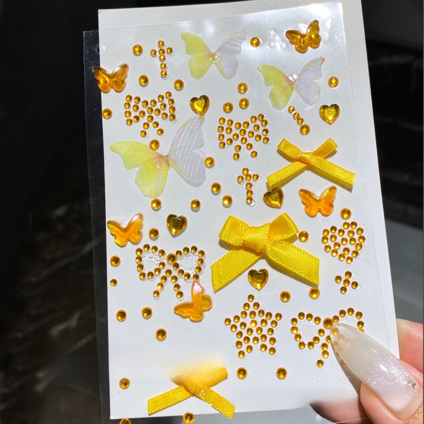 Adhesive Face Stickers with Butterfly and Bow Design