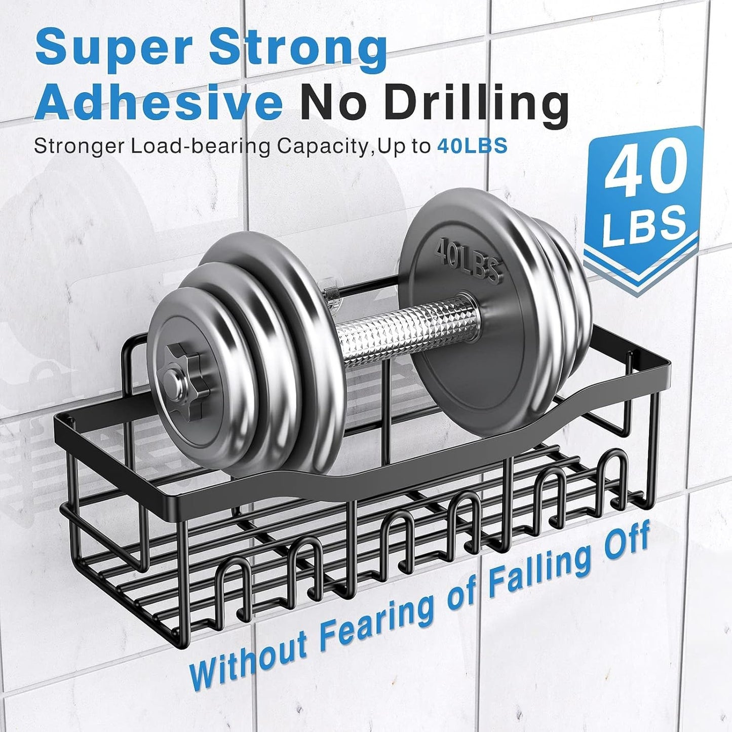 Adhesive Wall Mounted Bathroom Organizer Rack