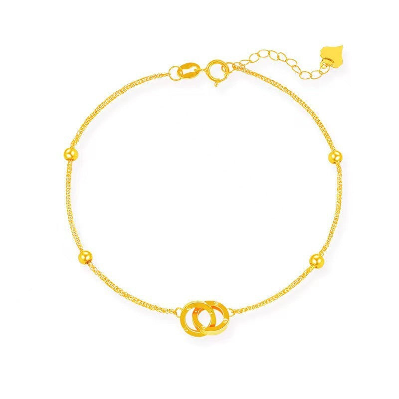 Adjustable 18K Gold Beaded Bracelet
