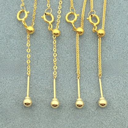 Adjustable 18K Gold Chain Bracelet and Necklace