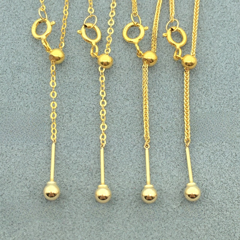 Adjustable 18K Gold Chain Bracelet and Necklace