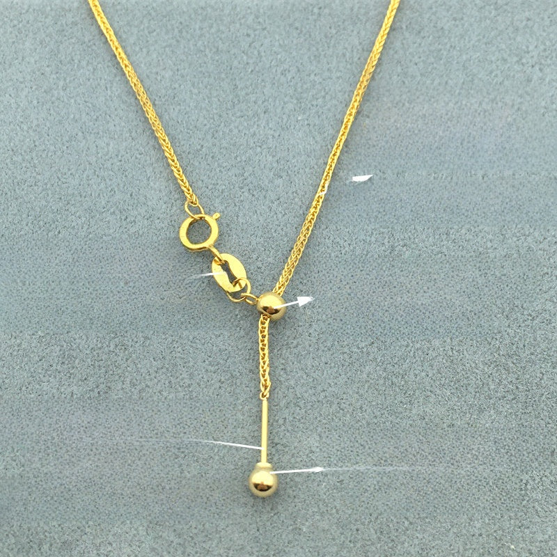 Adjustable 18K Gold Chain Bracelet and Necklace