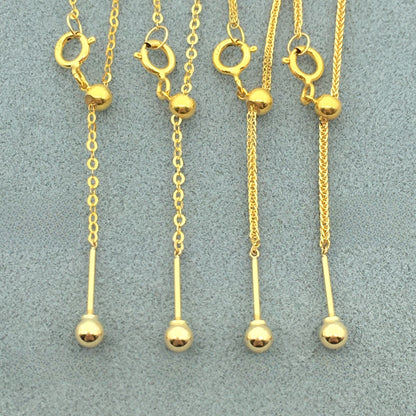 Adjustable 18K Gold Chain Bracelet and Necklace