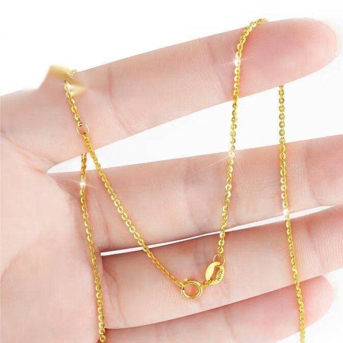 Adjustable 18K Gold Moissanite Clavicle Necklace