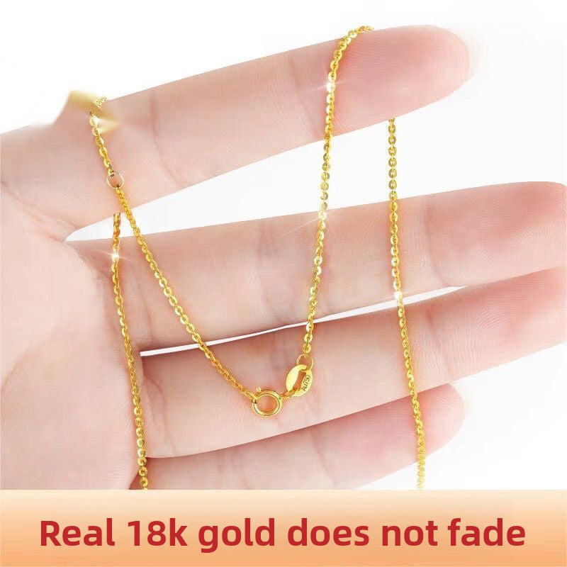 Adjustable 18K Gold Moissanite Clavicle Necklace
