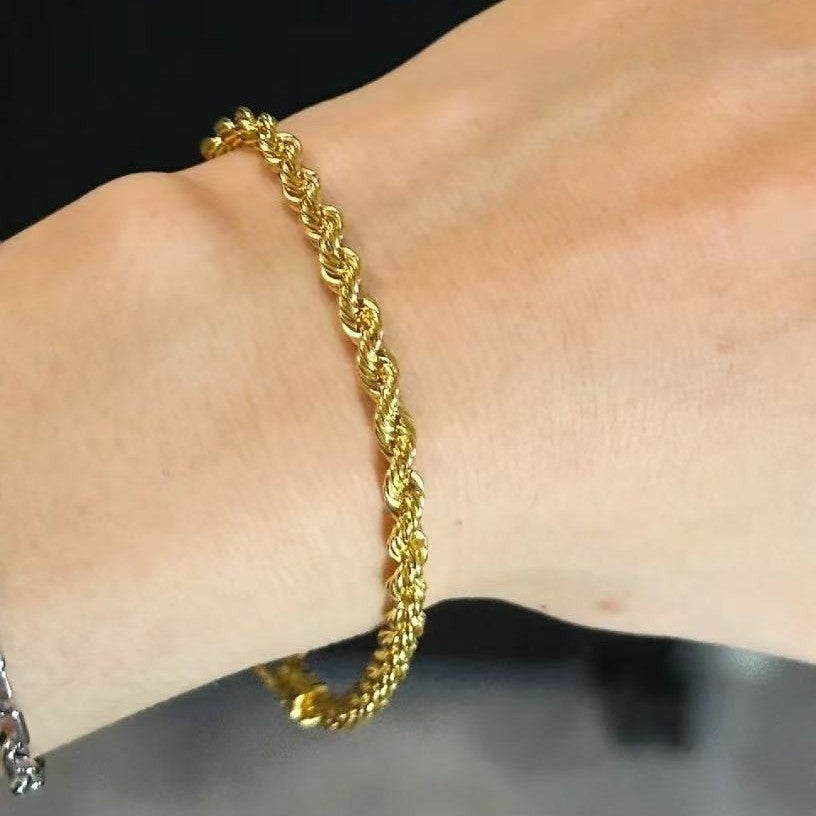 Adjustable 18K Gold Rope Bracelet