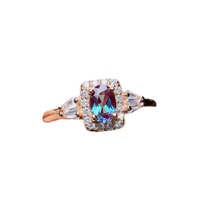 Adjustable Alexandrite Silver Ring