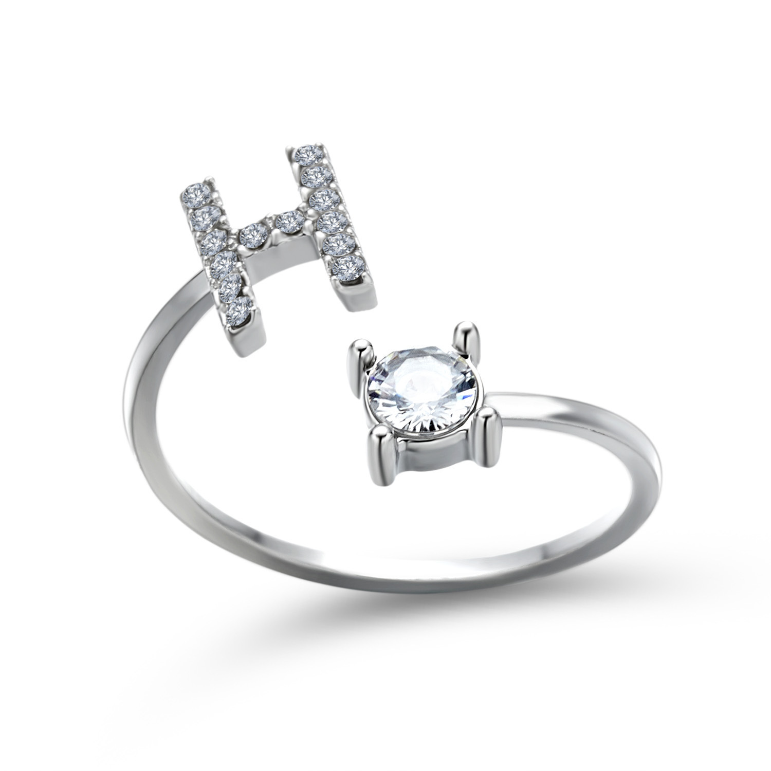 Adjustable Alphabet Open Ring for Women