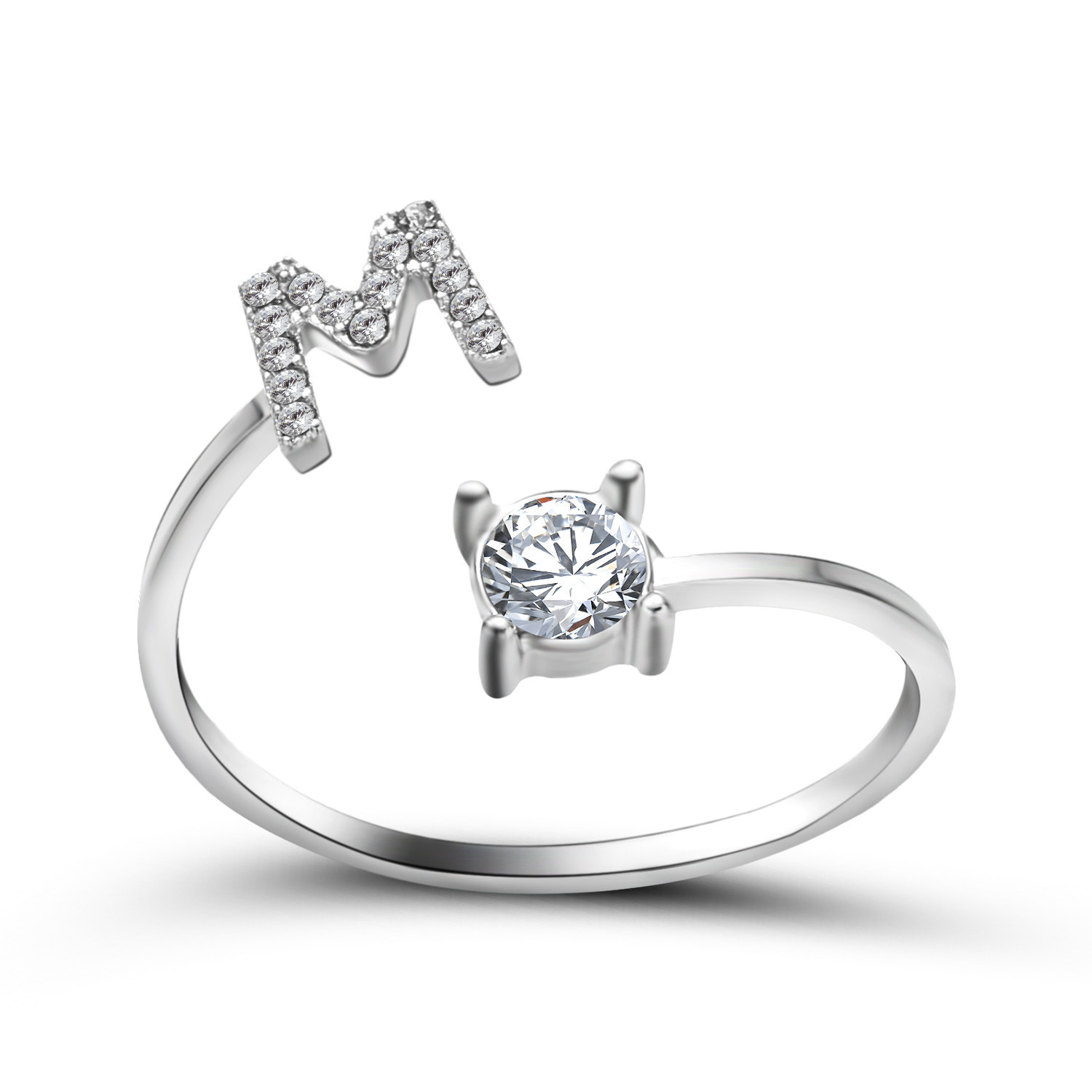 Adjustable Alphabet Open Ring for Women