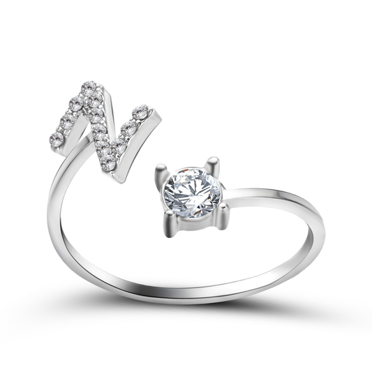 Adjustable Alphabet Open Ring for Women