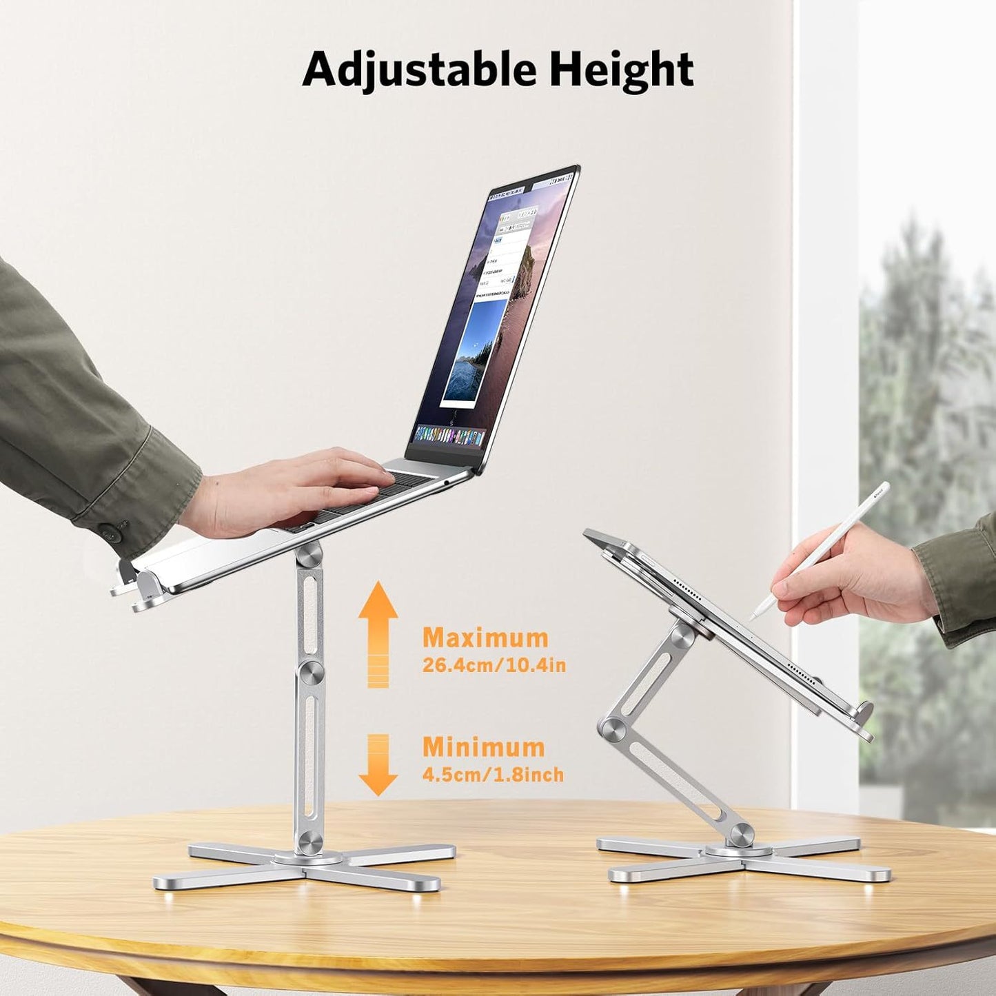Adjustable Aluminum Laptop Stand with Cooling Support