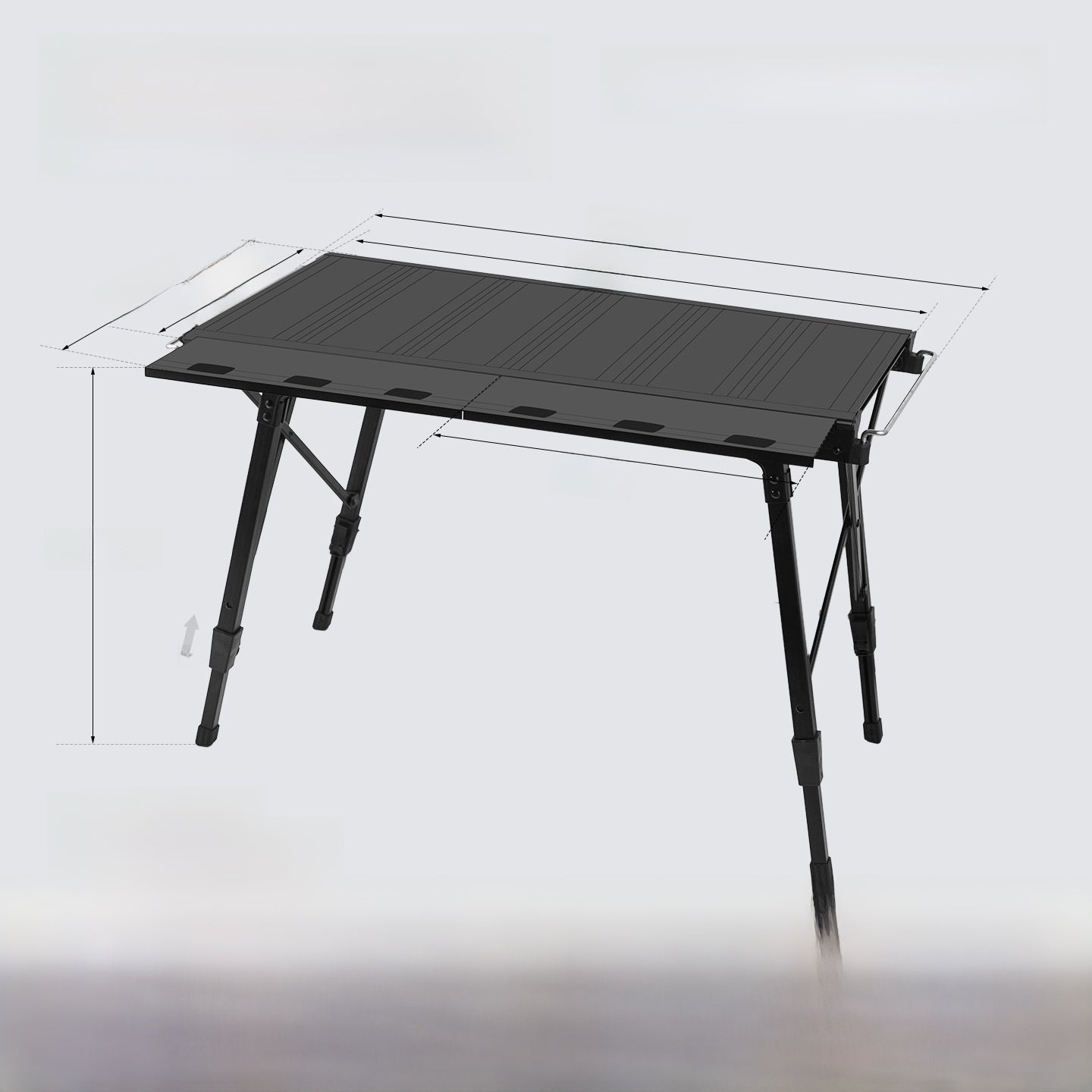 Adjustable Aluminum Outdoor Folding Table