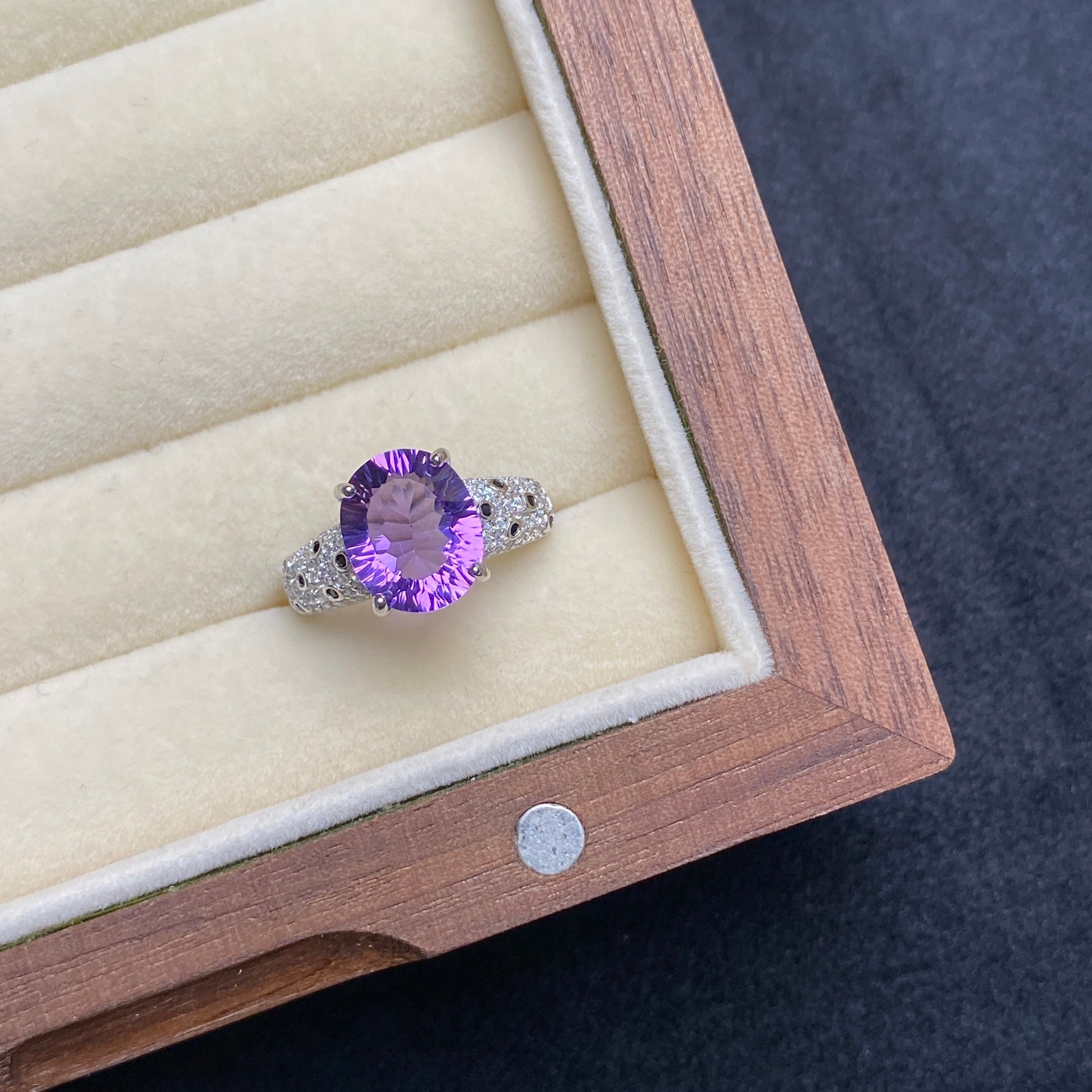 Adjustable Amethyst Ring in Sterling