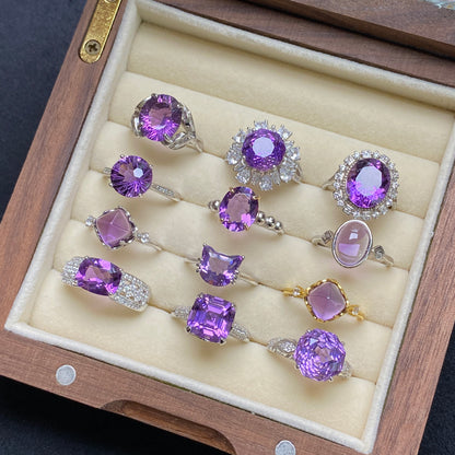 Adjustable Amethyst Ring in Sterling