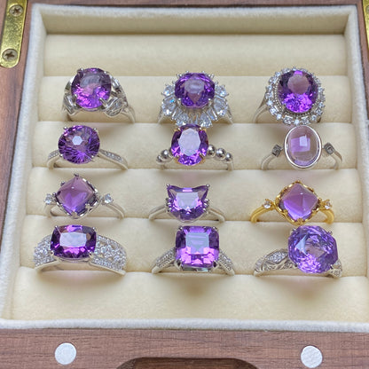 Adjustable Amethyst Ring in Sterling
