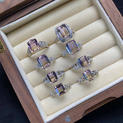 Adjustable Amethyst Ring in Sterling
