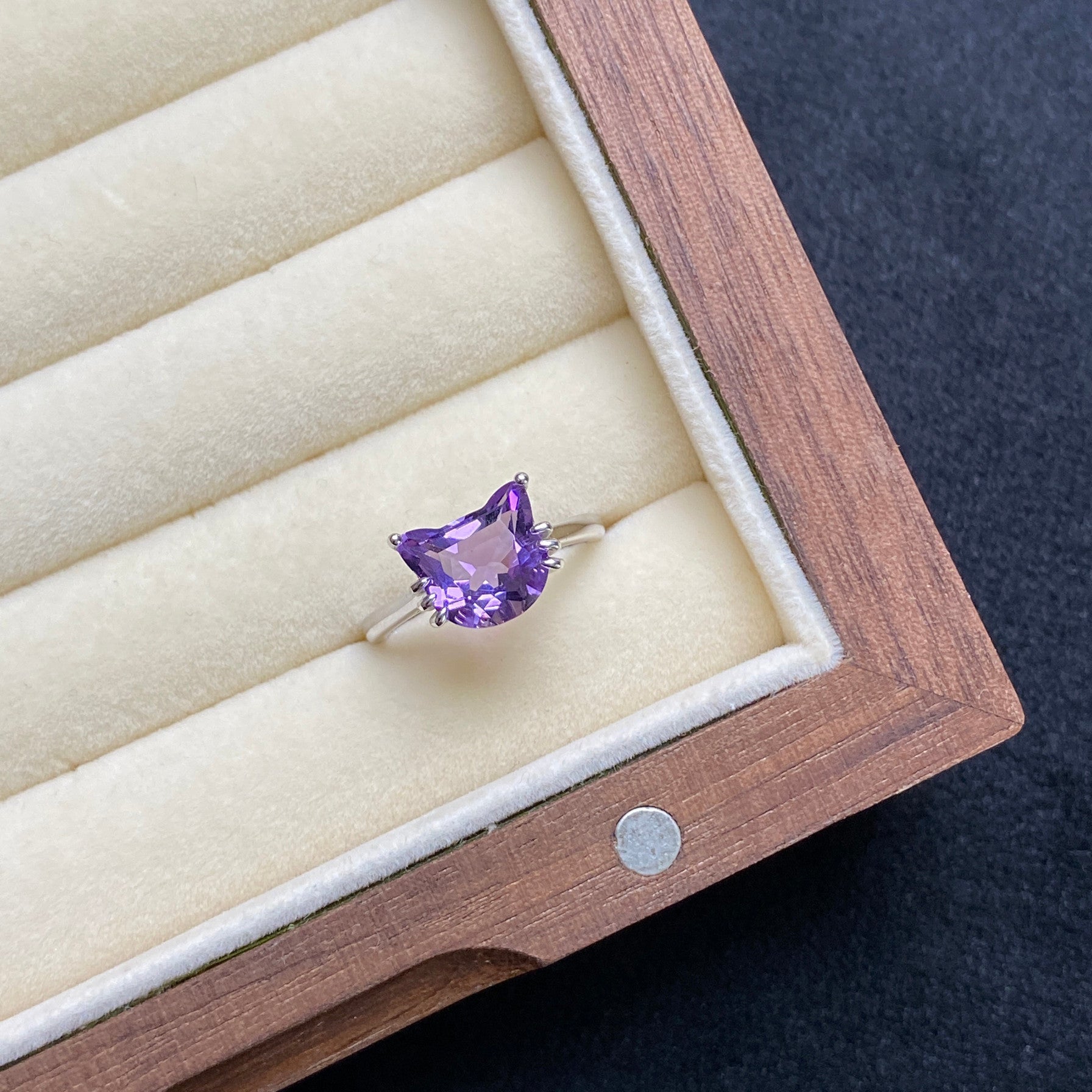 Adjustable Amethyst Ring in Sterling