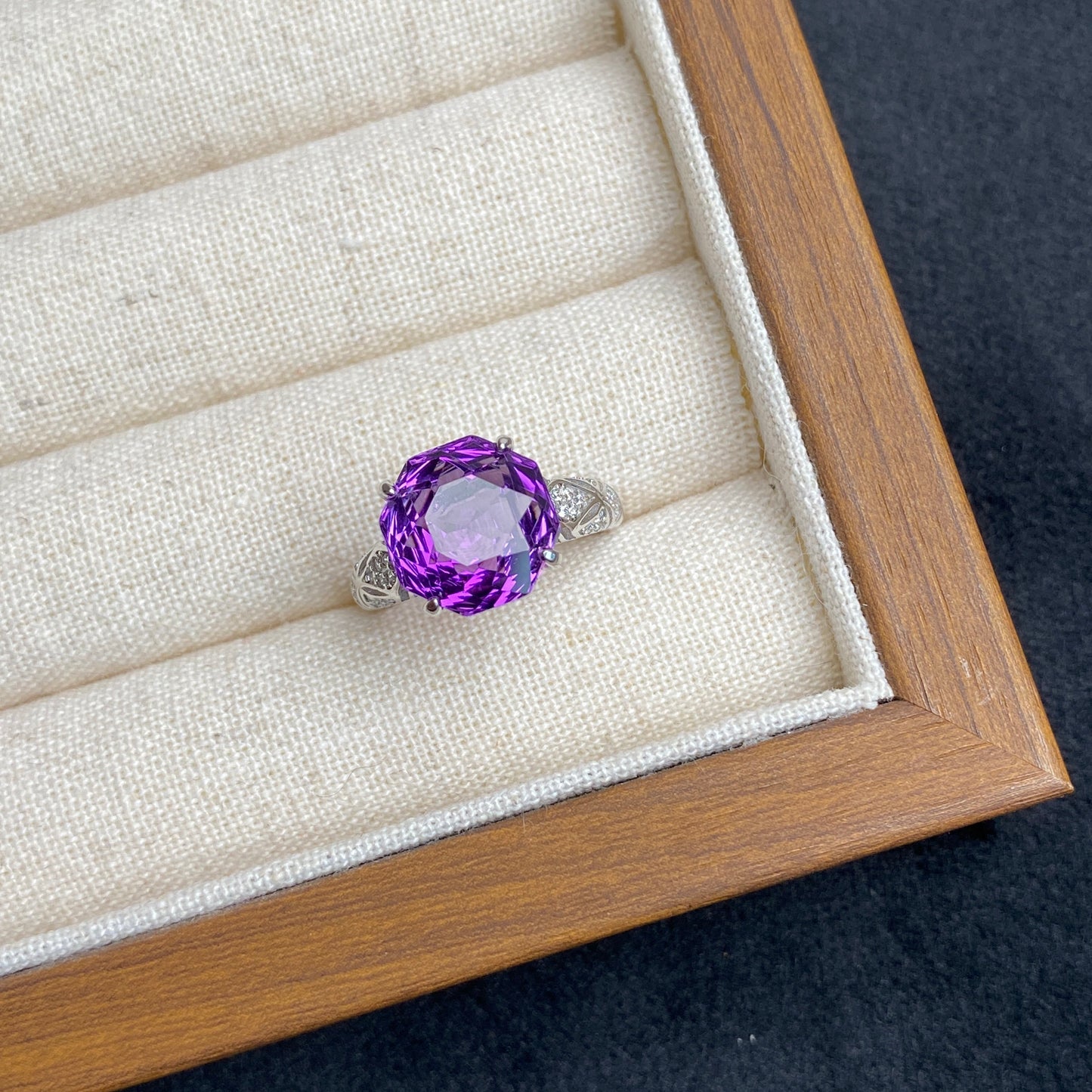 Adjustable Amethyst Ring in Sterling