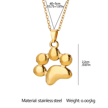 Adjustable Animal Paw Print Pendant Necklace