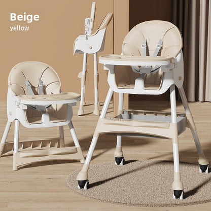 Adjustable Baby Dining Chair with Tray and Cushion