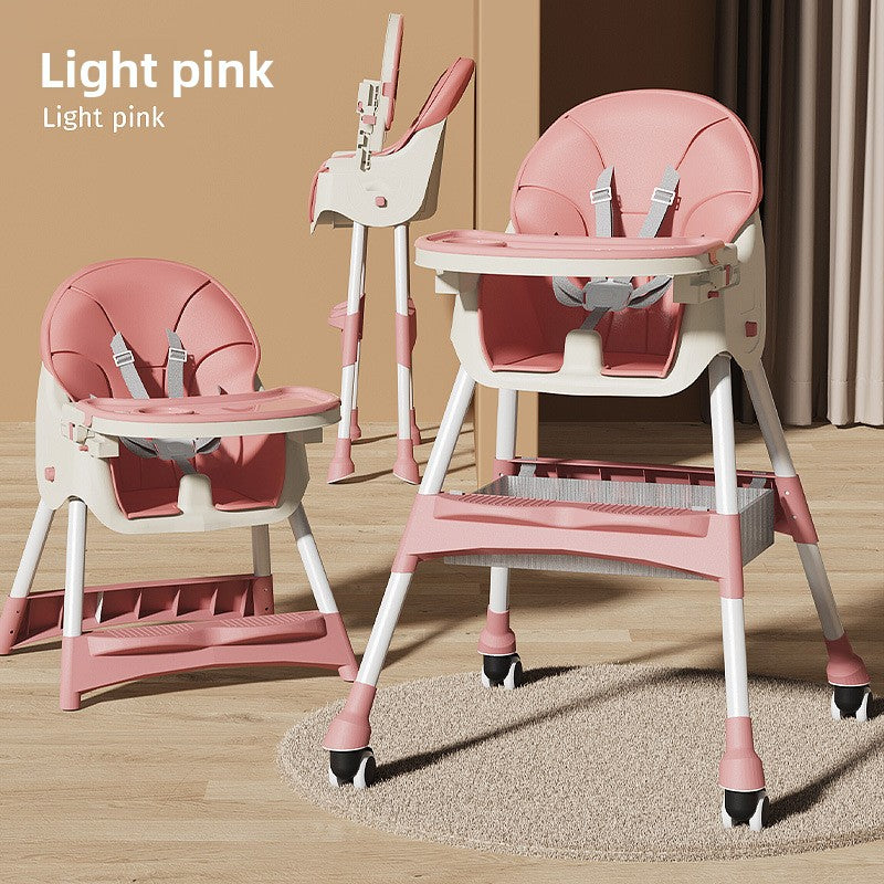 Adjustable Baby Dining Chair with Tray and Cushion