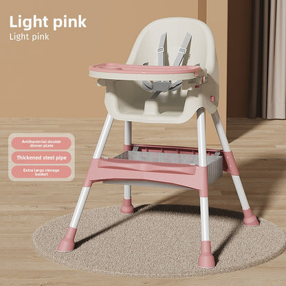 Adjustable Baby Dining Chair with Tray and Cushion