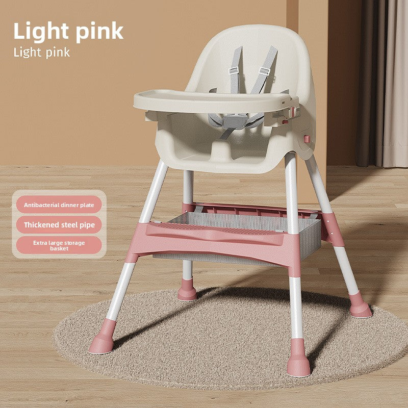 Adjustable Baby Dining Chair with Tray and Cushion