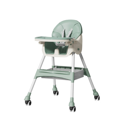 Adjustable Baby Dining Chair with Tray and Cushion
