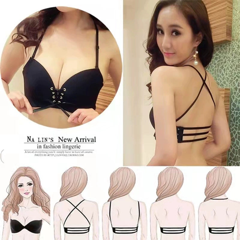 Adjustable Backless Strap Traceless Push-up Bra