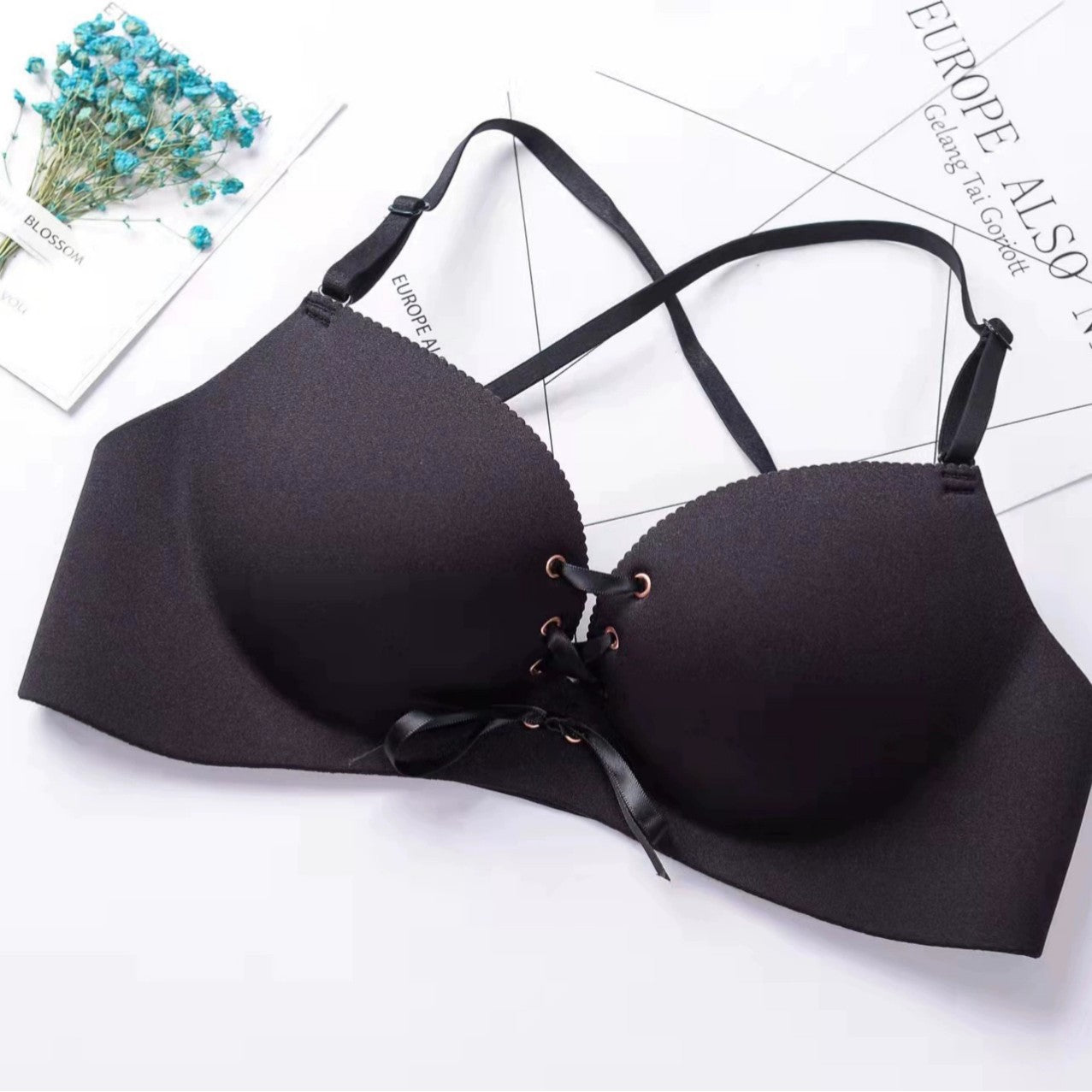 Adjustable Backless Strap Traceless Push-up Bra