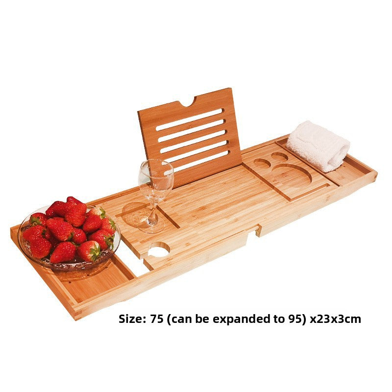 Adjustable Bamboo Bathtub Storage Rack