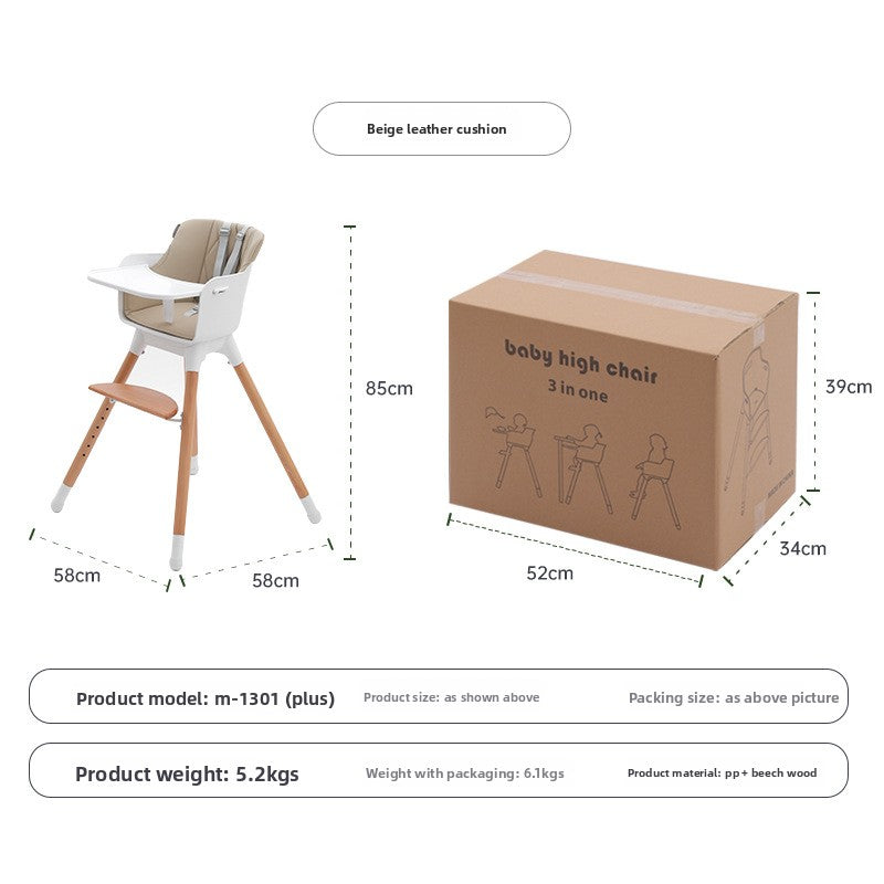 Adjustable Beech Wood Childrens High Chair