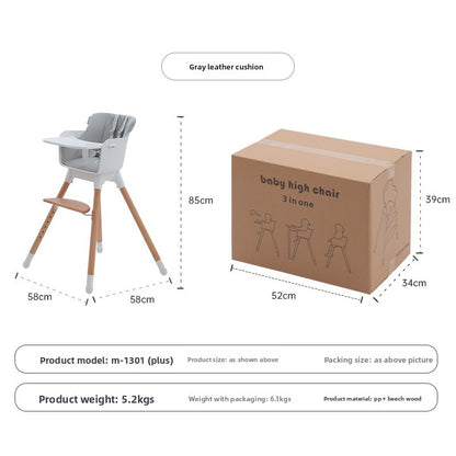 Adjustable Beech Wood Childrens High Chair