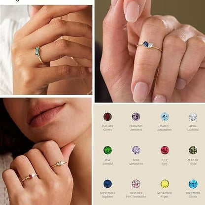 Adjustable Birthstone Ring