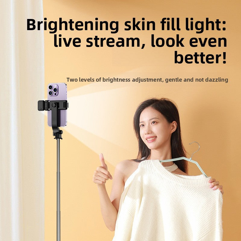 Adjustable Bluetooth Selfie Stick with Tripod and Fill Light