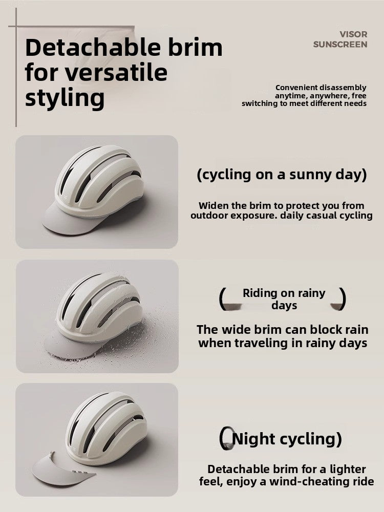 Adjustable Breathable Bicycle Helmet with Removable Visor