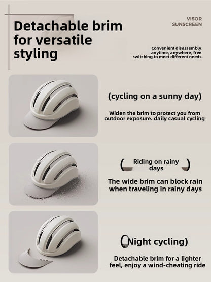 Adjustable Breathable Bicycle Helmet with Removable Visor