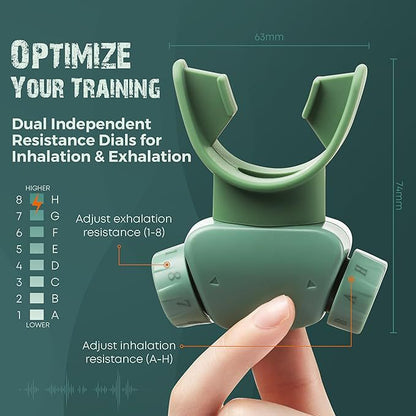 Adjustable Breathing Resistance Trainer with App Guidance